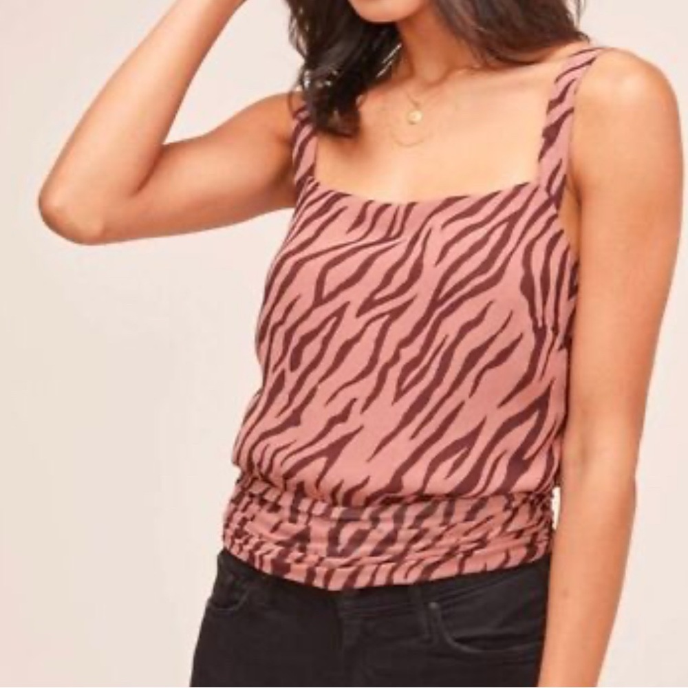 ASTR The Label Mauve Zebra Print Tank Top